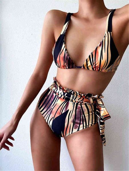 

glamour bikini high waist strap triangle cup swimsuit dz071, White;black