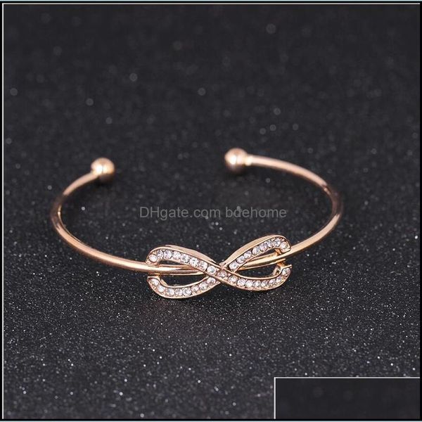 

bangle 8 crystal bracelet shape charm infinity love siver plated female bracelets bangles drop delivery 2021 jewelry bdehome dhmlg, Black