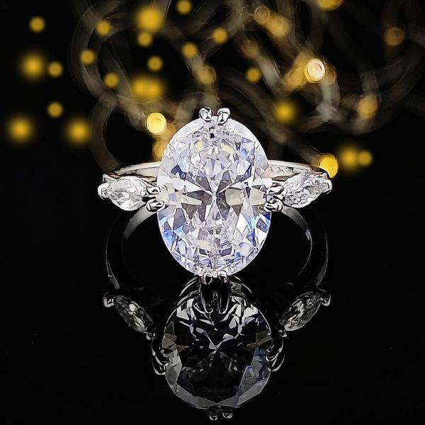 

wedding rings 2022 luxury oval silver color designer engagement ring for women anniversary gift jewelry wholesale r6504, Slivery;golden