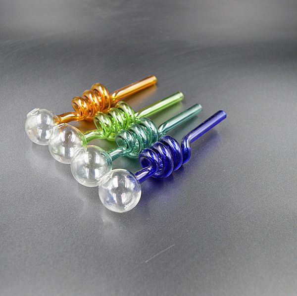 Springs design Glass Oil Burner Pipe Clear Pink Blue Green Glass Pipes Accesorios para fumar