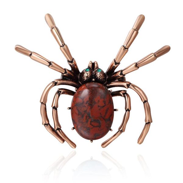 Pinos broches Viennois Spider Spider para mulheres vintage Brown Animal Christmas Broche Jóias de Jóias de Presente Acessórios para Casto