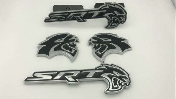 

4pcs black hellcat emblem badge sticker decal metal fit for challenger srt charger