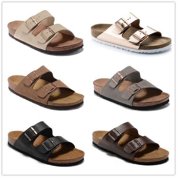 

arizona luxury designer mens cork slippers womens summer flat slippers beach slide fashion scuffs casual shoes platform sandals, Black