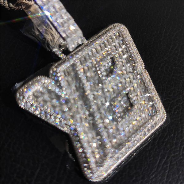 

new arrivals gold plated full ice cz custom name letters pendant necklace with 3mm 24inch rope chain nice jewelry gift, Silver