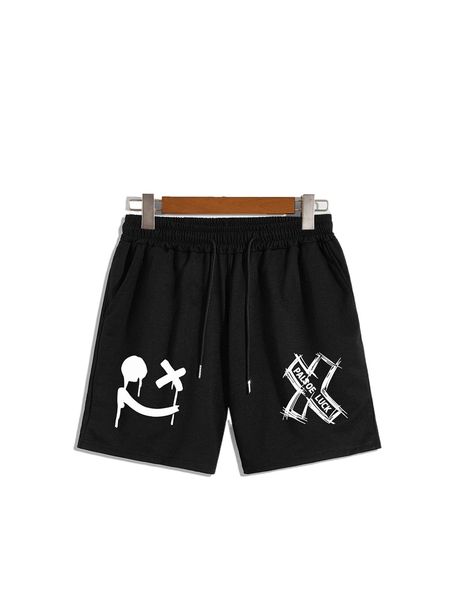 

men letter graphic drawstring track shorts l1it#, White;black