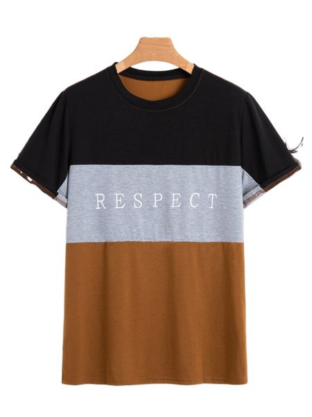 

men color block letter graphic tee r9oi#, White;black
