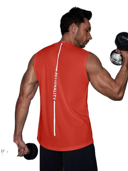 

men reflective graphic sports tank m9xt#, White;black