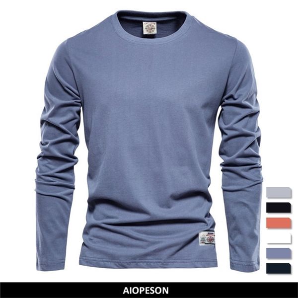 

100 cotton long sleeve t shirt for men solid spring casual mens t shirts male classic clothes men s 220725, White;black