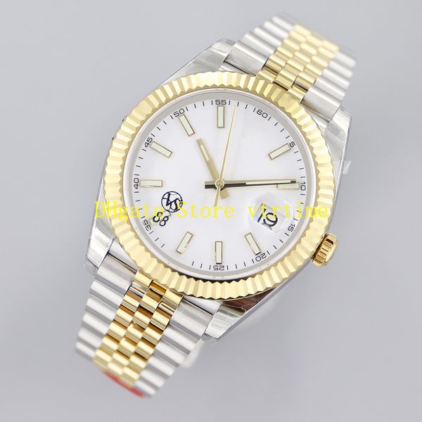 

vs factory watches 904l ss/yg with original box mens 41mm white 126333 correct card number 126333 jubilee bracelet 3235 mens automatic water, Slivery;brown