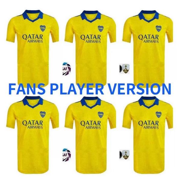 

22 23 boca juniors soccer jersey third yellow villa salvio medina away varela men benedetto salvio pavÃ³n camisa de futebol football shirt 20, Black;yellow