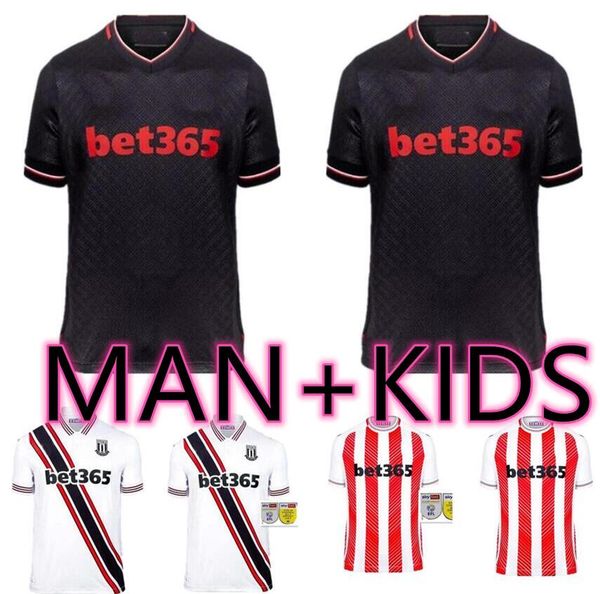 

stoke city home 22 23 soccer jersey mcclean clucas vokes smith 4allen edwards campbell 2022 2023 football shirt men kids kits, Black;yellow