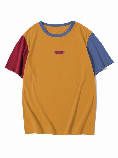 

men colorblock letter graphic tee b94x#, White;black