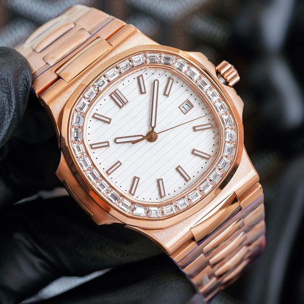 

mens watch automatic mechanical watches business wristwatch 40mm stainless steel case life waterproof wristwatches montre de luxe, Slivery;brown