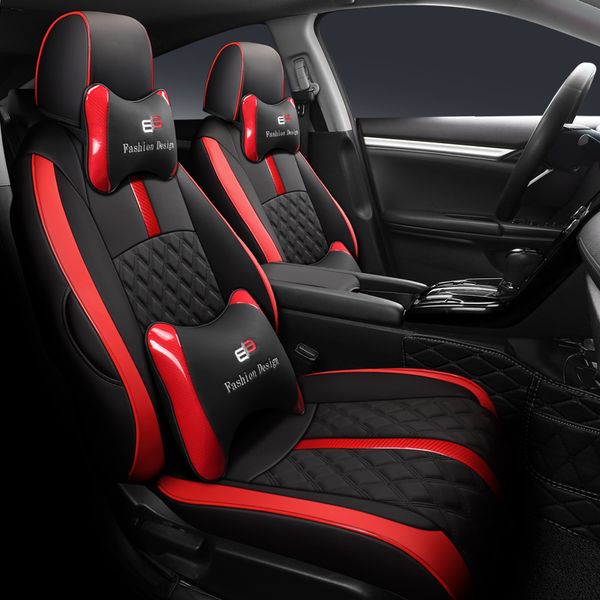 

special car seat covers for honda civic 20 21 22 waterproof leather seat cushion luxury auto internal design black blue