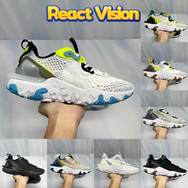 

2022 fashion react vision mens running shoes phantom light brown sail triple black white iridecent vast grey gs worldwide men women sneakers