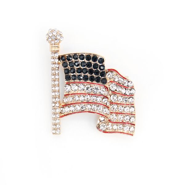 

10 pcs/lot custom american flag brooch crystal rhinestone 4th of july usa patriotic pins for gift/decoration, Gray