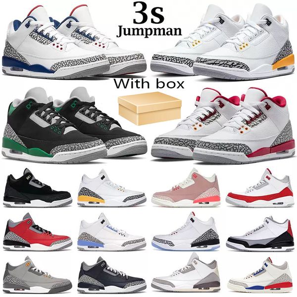 

with box basketball shoes men 3s jumpman 3 cardinal red pine green racer blue cool grey hall of fame laser orange mens trainers outdoor spor
