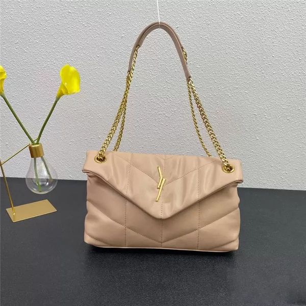 

designer luxury handbag lady's bag loulou puffer quilted leather small chain crossbody shoulder bag size: 28*18*9cm