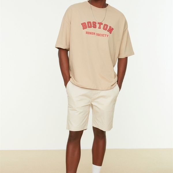 

trendyol men oversize bike collar short sleeve printed tshirt tmnss21ts1217 220624, White;black