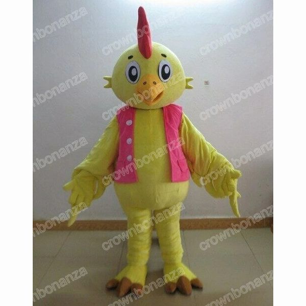 

halloween yellow rooster mascot costumes cartoon character outfit suit xmas outdoor party outfit size promotional advertising clothings, Red;yellow