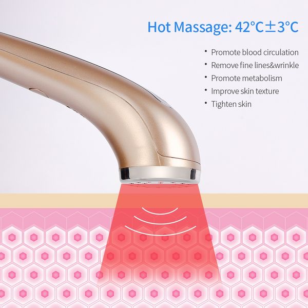 

infrared heating red led light therapy collagen stimulation wrinkle remover anti aging skin firm whitening beauty massage device