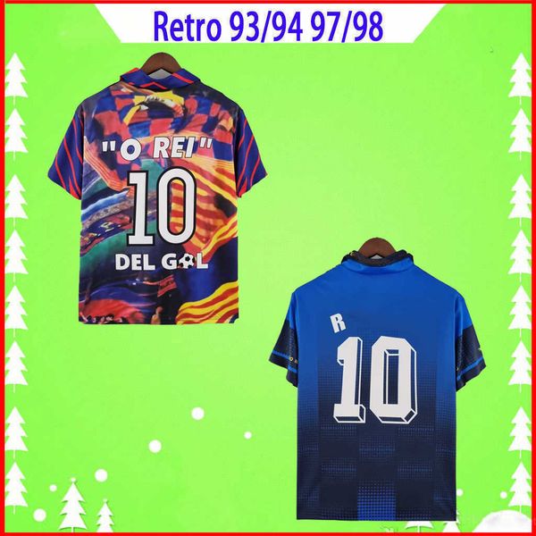 

1997 1998 retro soccer jersey #10 romario 1993 1994 vintage football shirt 97 98 classic 93 94 commemorative special edition maglia da, Black;yellow