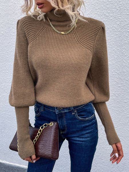 

solid high neck sweater l0eb#, White;black