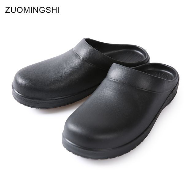 

chef shoes super skid shoes l work shoes kitchen special eva work &amp safety round toe, Black;red