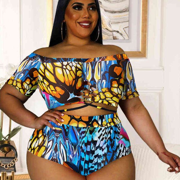 

split 2022 swimsuit fat woman women's short sleeved strapl high waist tankini polka dot, White;black