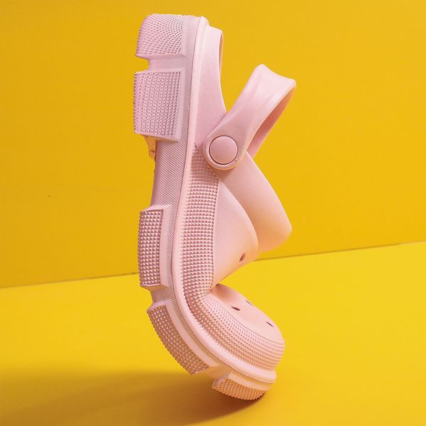 

beach sandals and slippers ripped shoes women's summer fashion outdoor increase thick non-slip protection beach leisure couple casual, Black