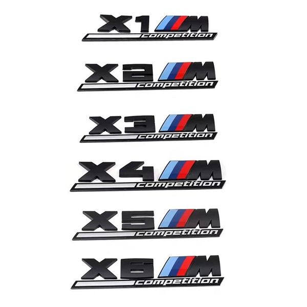 

3d abs matte black competition bar underlined emblem for 3 5 7 series thunder edition x5m x6m car trunk emblem312q