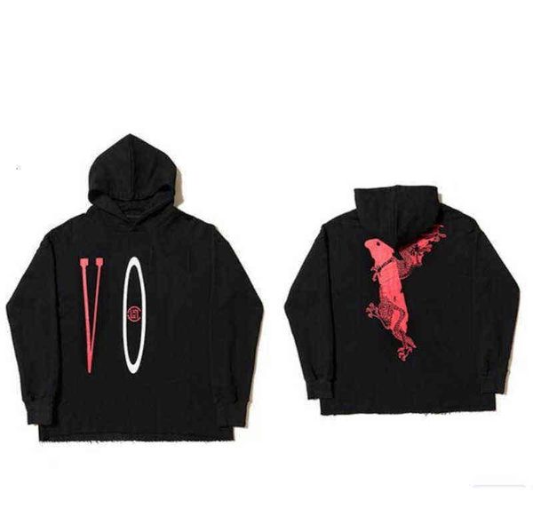 

22s17 styles mens big v sweatshirts brands vlones hoodies hip hop stylist white long sleeve fujiwara hiroshi men women112ss, Black