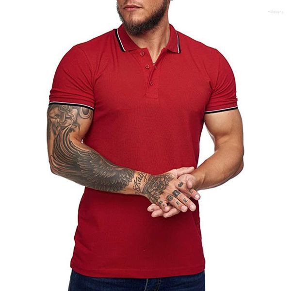 Polos masculinos homens brancos primavera e verão tamas camisa slim blouse color sólida camisetas de manga longa curta para o algodão outono da fashionmen