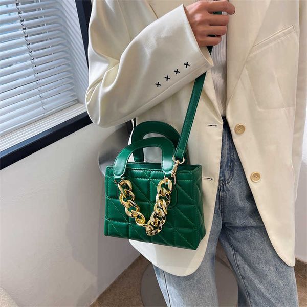 

2022 new brand plaid square tote bag summer women pu leather designer handbag luxury shoulder messenger bag