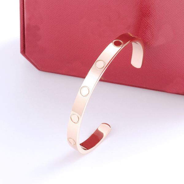 

gold love bracelets designer jewelry silver bangles women c shape fashion simple opening stainless steel designers jewellery party charm dia, Golden;silver