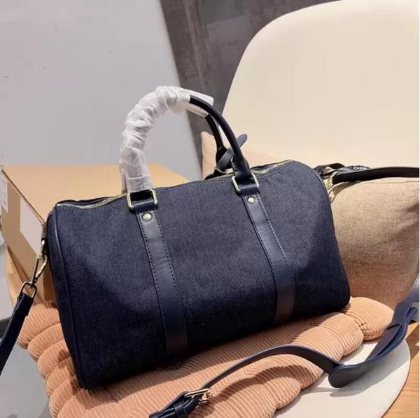 

tz denim pillow handle totes duffel bags detachable strap crossbody shoulder travel holiday large capacity luggage luxury designer mens wome