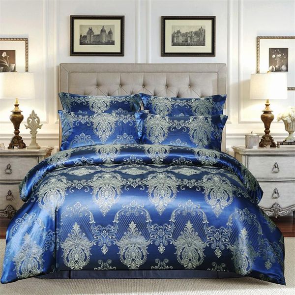 Set di biancheria da letto 2/3 pezzi Set king size di lusso Copripiumino stampato floreale jacquard Copripiumino singolo matrimoniale (senza lenzuolo)