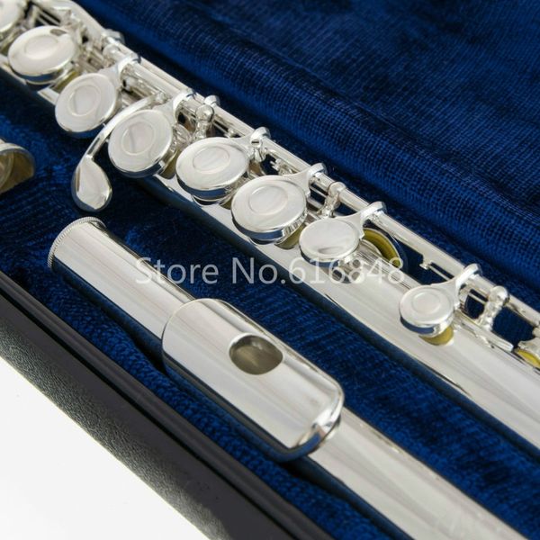 2ESP C Tune Flute Cupronickel Silver Plate Flute Brand 16 Ключи закрытые отверстия Музыкальный инструмент с e -ключом и корпусом