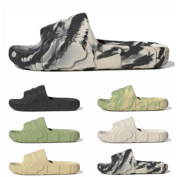 

adilette 22 slides shoes designer womens mens slippers foam rubber 3d camo black grey white magic lime desert sand off fashion outdoor beach