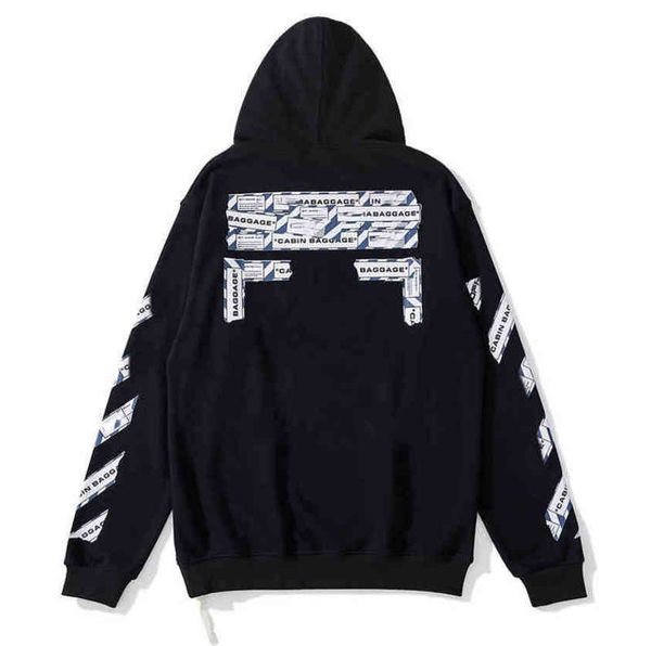

loose mens classic offs hoodies sweatshirts hoodie cotton pullover long sleeved back oil paint arrow x men women hooded black white jacket