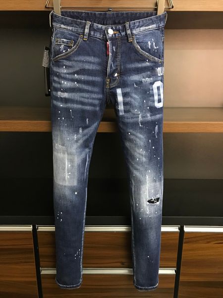 

jeans men pants designers distressed ripped biker slim fit motorcycle biker denim for fashion mans casual pantss 10 styles choose, Blue