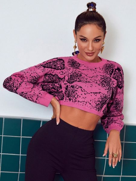 

glamaker drop shoulder crop knit s8za#, White;black
