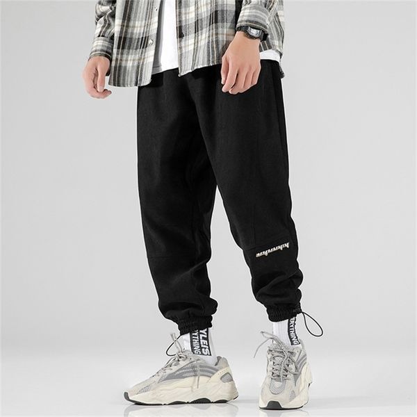 

ankle-length sweatpants streetwear spring autumn hip hop harem pants mens casual korean oversize 5xl 6xl joggers trouers 201130, Black