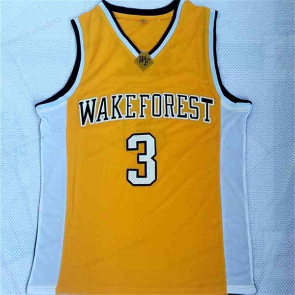 Nikivip #3 PAUL hochwertiges College-Basketballtrikot schwarz weiß Wake Forest für Herren-Schultrikots, alle genäht