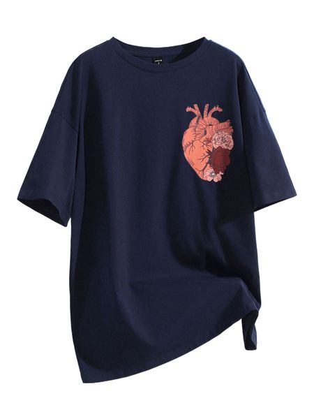 

x l'amour morbide drop shoulder floral & heart print tee u4rs#, White