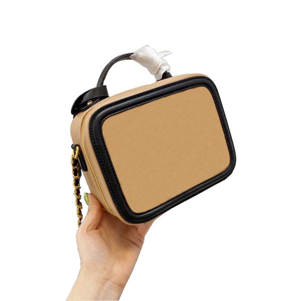 

luxurys designers shoulder bags cosmetic make up handbags beauty bags lady box trunk crossbody bag for women fashion chains purse genuine le