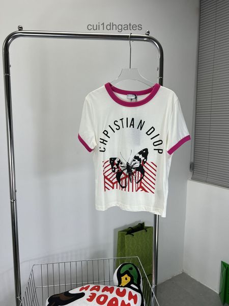 

2022 designer di or t shirt and tees dress shenzhen nanyou high end women's 2022 new chest letter printing personalized casual butterfl, White