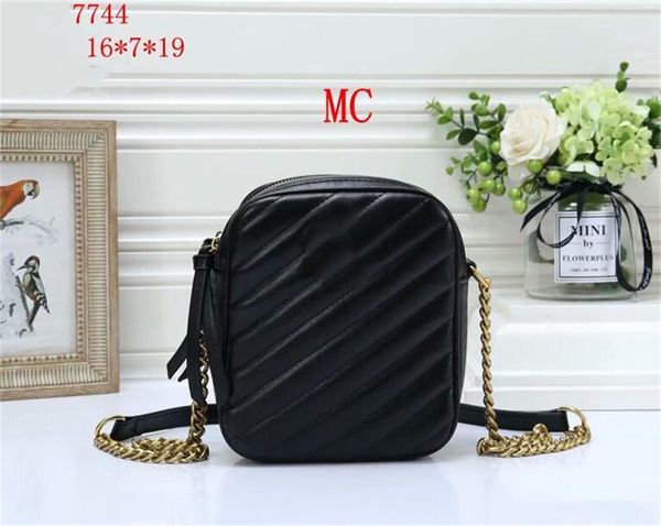 

luxurys double chain bag designer marmont shoulder handbag solid color quilted zipper crossbody bag fashion tote ladies oval mini square