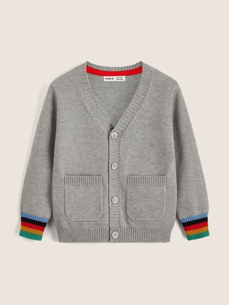 

toddler boys striped cuff pocket front cardigan she, Blue