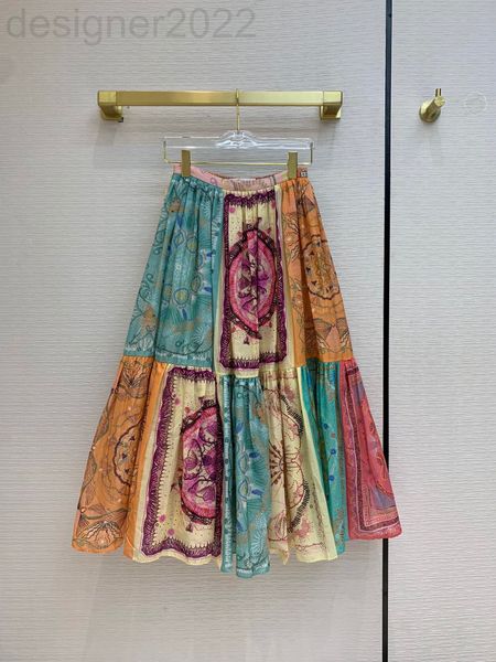 

skirts designer early spring women's wear national holiday style color printing matching large skirt long shirt q6k8, Black